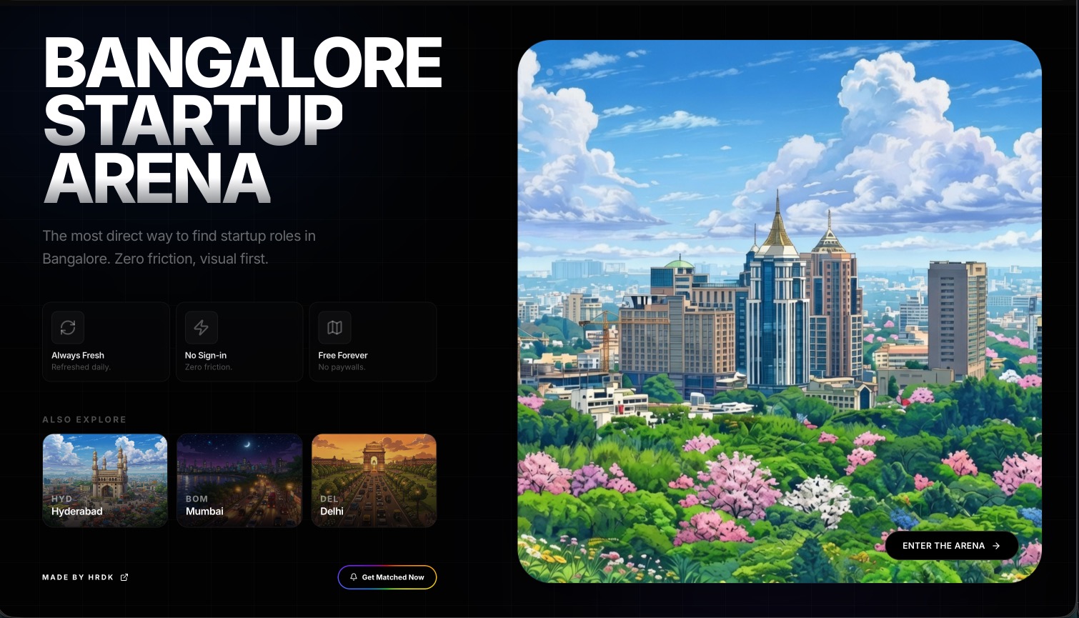 BlrStartupArena website preview
